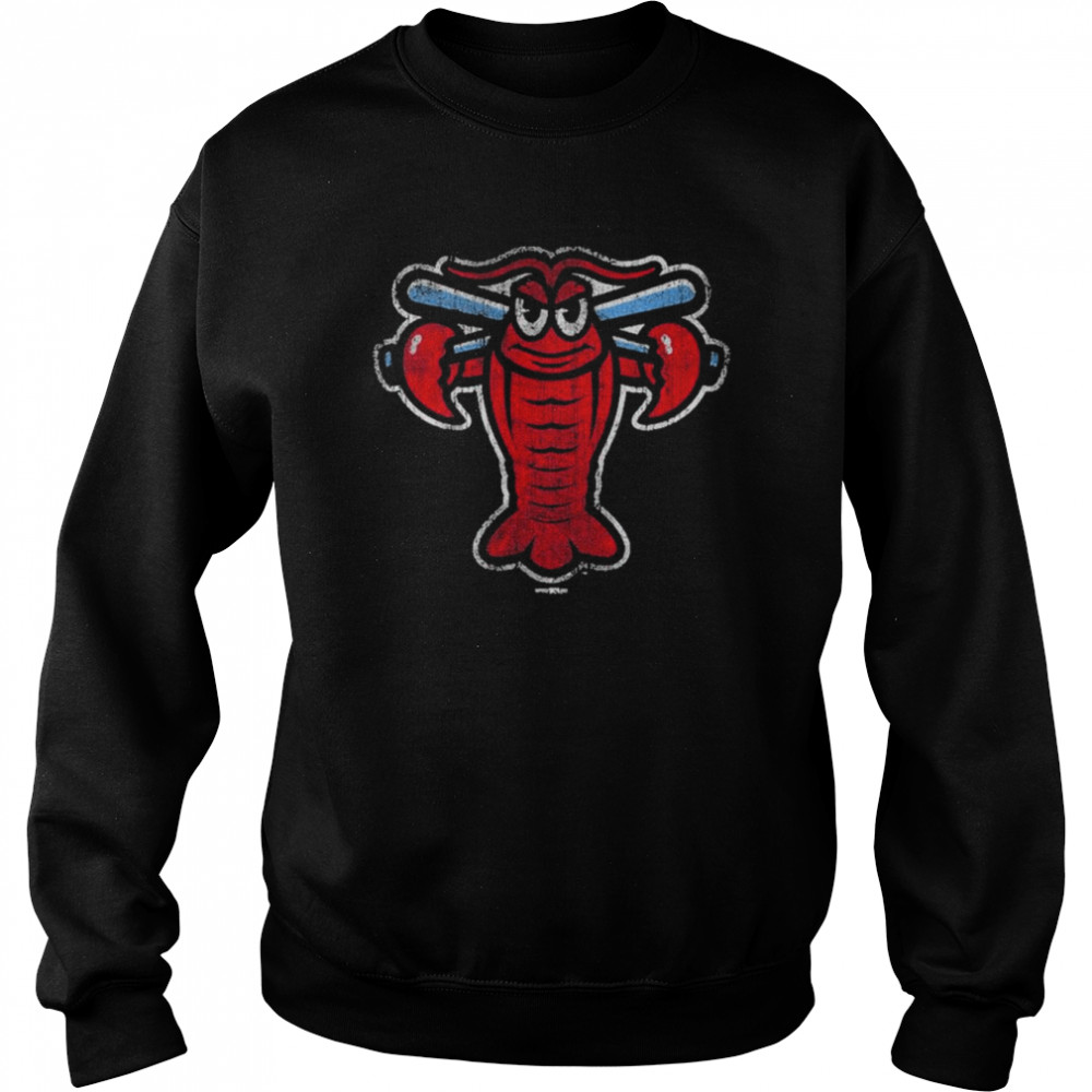 Hickory Crawdads Black Distressed Bats Logo Tee shirt Unisex Sweatshirt